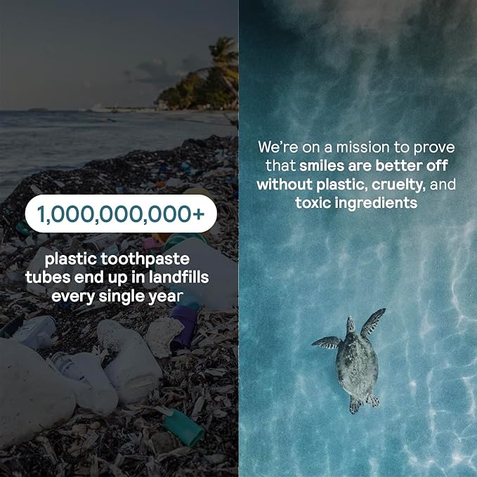 HUPPY Toothpaste Tablets, Nano Hydroxyapatite Toothpaste - Natural Whitening, Fluoride Free and Remineralizing Tablets - Travel Hydroxyapatite Tabs (4 Month Refill no Refillable Tin)