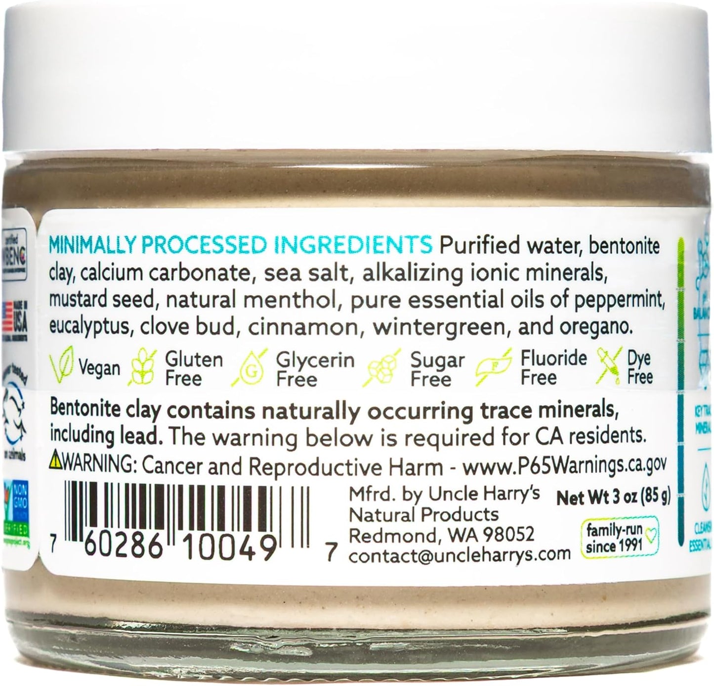Uncle Harry's Pack of 2 Cinnamon Remineralizing Toothpaste | Natural Whitening Tooth Paste Freshens Breath & Promotes Enamel | Vegan Fluoride Free Toothpaste (2 Pack of 3oz Jars)