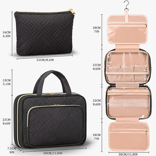 Personalized Gifts for Women, Initial Toiletry Bag Hanging Travel Organizer & Makeup Cosmetic Bag with Embroidery Letter Teacher Appreciation Gift Birthday Christmas Gifts for Mom Wife Friend Sister