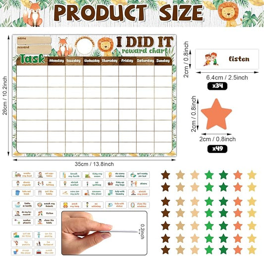 Magnetic Reward Chart for Kids at Home Woodland Animals Behavior Reward Chart System Magnetic Behavior Tracker Forest Animals Theme Incentive Chore Pad to Develop Responsibility and Good Habits