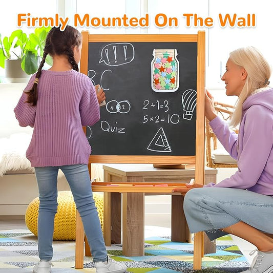 Reward Jar for Kids – Magnetic Wooden Behavior Chart and Incentive Jar with 25 Tokens, Stickers, Stand & Magnet – Positive Reinforcement Tool for Home, Toddlers or Classroom (Star – V2)