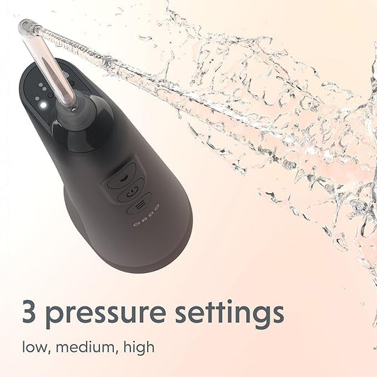 Ordo Water Flossers for Teeth, Cordless IPX7 Waterproof Oral Irrigator, 3 Pressure Settings, Portable, Rechargeable Electric Sonic Flosser, Dental Professional Recommended, Charcoal Grey