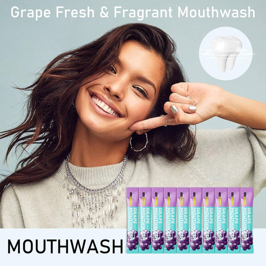 Mini Mouthwash Travel Size,Grape Flavor Portable Individual Travel Mouth Wash for Fresh Breath, Refreshing Long Lasting Gentle Oral Care Mouthwash Packs(Pack of 20)