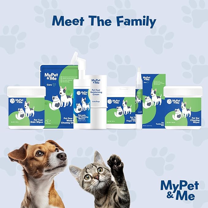 My Pet & Me Dog & Cat Finger Toothbrush Wipes – 50 Ct | Disposable Dental Wipes for Pets | Gentle, No-Rinse Oral Cleaning Gloves for Easy Teeth Care