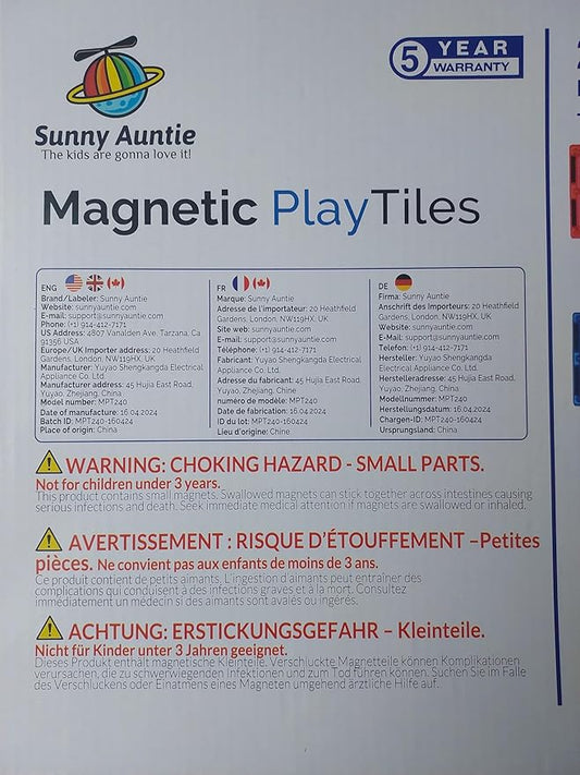 Magnetic Tiles 240 PCS+ Bonus Zippered CASE, Magnetic Tiles for Kids Toy for 3 4 5 6 7 8 Year Old Boys & Girls, Great Gift for Kids Aged 3-8, XL Set