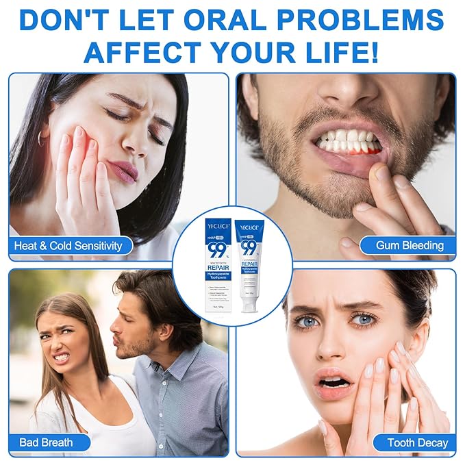 9.9% Hydroxyapatite Toothpaste 2 Pack, Nano Hydroxyapatite Toothpaste Protects Enamel and Strengthens Teeth, Cleans and Cares for Oral Health, Promotes Freshens Breath