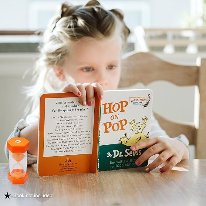 Sand Timer for Kids- 5 Minute Orange-5 inches Hour Glass Acrylic Covered for Classroom, Home & Kids Room - Medium-Single Pack