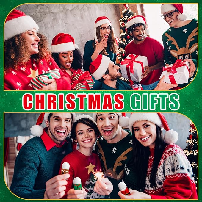 50 Pcs Christmas Lip Balm Bulk Mini Candy Cane Peppermint Flavor Lip Balms Bulk Christmas Stocking Stuffers Xmas Party Gifts Small Thank You Employee Appreciation Gifts for Women Men (Xmas Character)