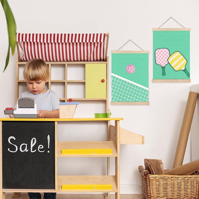 FDHSPAAM Pickleball Wall Art Decor, Gifts for Pickleball Lovers Players, Green Pickle Ball Wall Art Posters for Boys Bedroom Gym Sports Room Man Cave, 12x16 Inch Set of 2