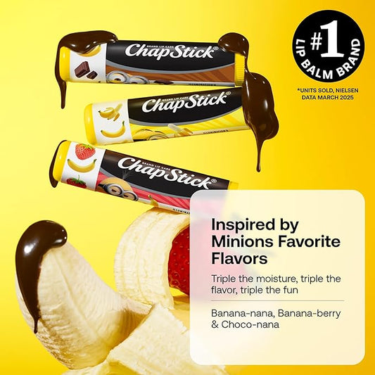 ChapStick Lip Balm, Minions Banana Variety Pack (9 Sticks), Party Favors for Kids, Stocking Stuffers, 0.15 Oz Ea