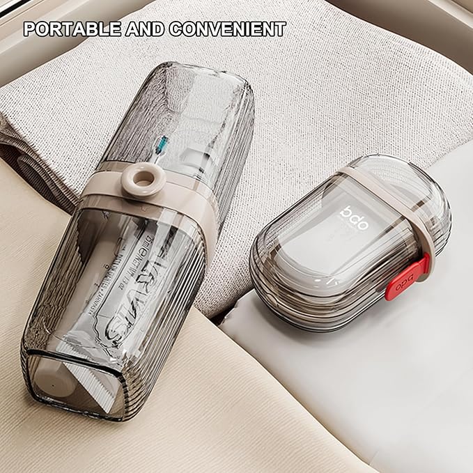 2Pcs Toothbrush Travel Case & Travel Soap Holder Dish Tray, Portable Clear Toothbrush Holders with Cover Leakproof Bar Soap Holder for Traveling School Camping Business Trip Bathroom