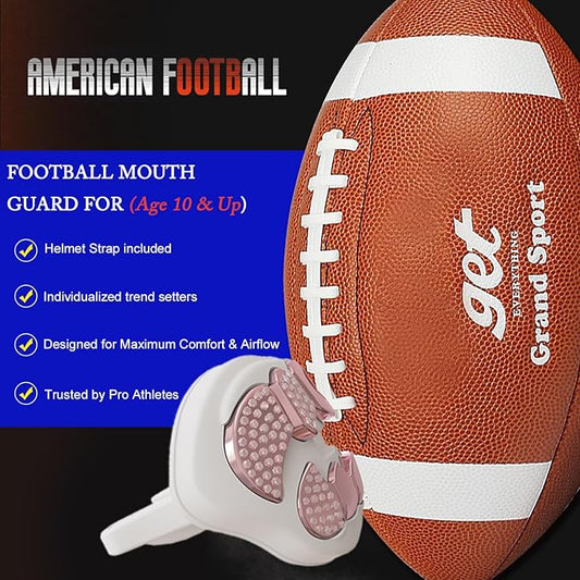 LeCool Football Mouth Guard with Connected Strap- 3D Beast Chrome Adult and Youth Mouth Guard-Mouth Piece for Sports for Maximum Air Flow and Teeth Protection