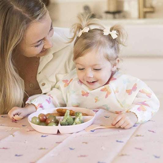 Tiny Twinkle Long Sleeve Bib for Babies & Toddlers – Waterproof Smock Bib for Eating – Machine Washable & Mess-Proof, Baby Feeding Essential & Shower Must-Have(Butterflies, 6–24M)