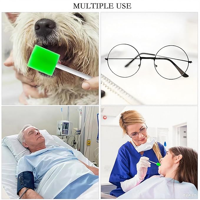 100Pcs Disposable Mouth Sponge Swabs Elderly Kids Adults Tooth Mouth Cleaning Individually Wrapped (Green)