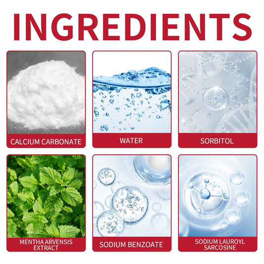 2025 New Sp-6 Probiotics Whitening Toothpaste-Fluoride-Free, Enhanced Formula with 6 Probiotics for Gum Care & Fresh Breath, Fresh Mint Flavor(2PC)(Red)