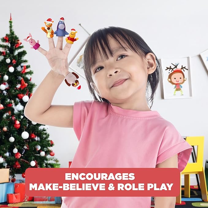 Disney Holiday Winnie The Pooh Bath Toys - 11 pc Bath Value Set, Bath Toys, Finger Puppets, Rinse Cups, Foam Pump, Bath squirters