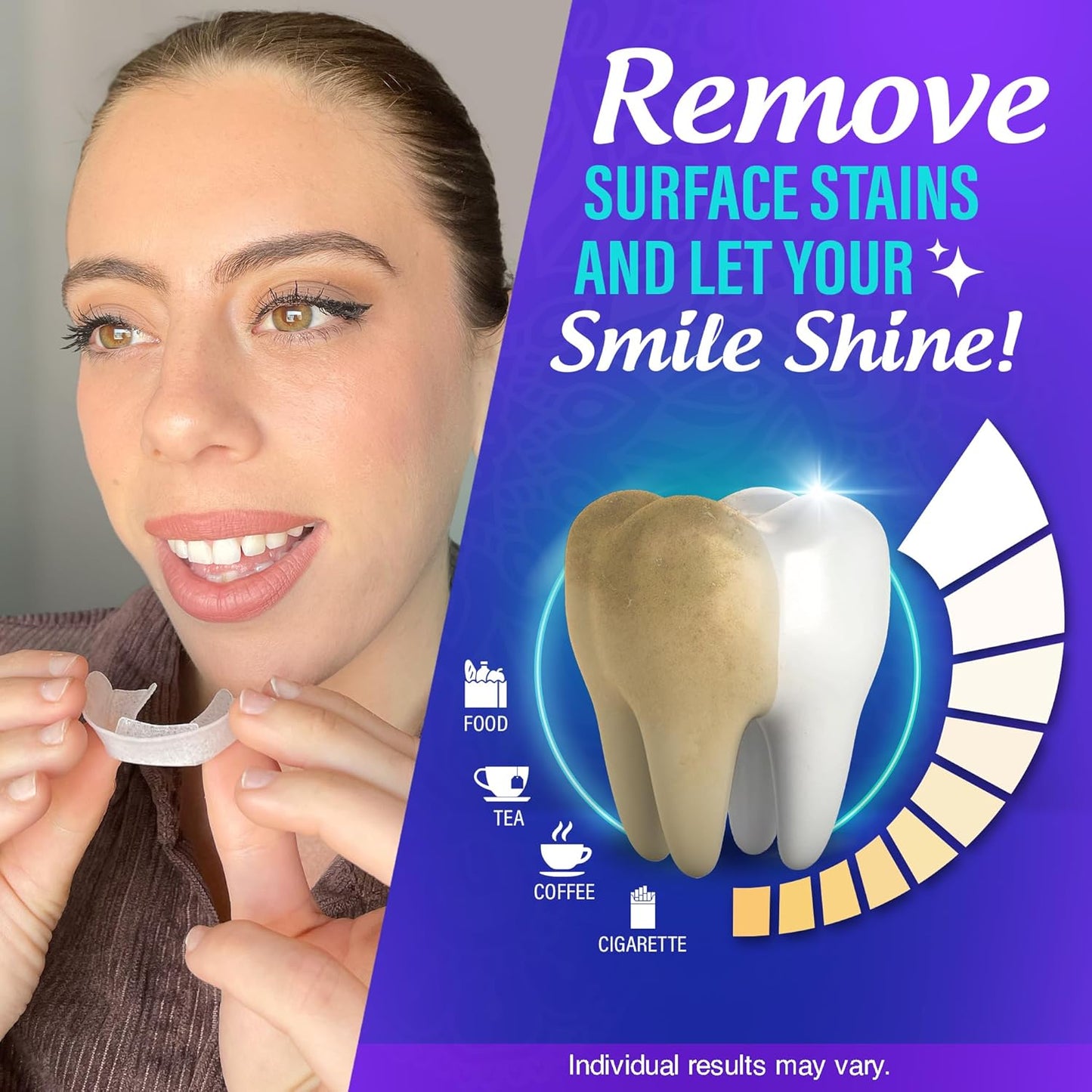 GuruNanda Ready-to-Use Prefilled Whitening Trays (7 Treatments) with 8% Hydrogen Peroxide to Remove Surface Stains, Fast & Easy Teeth Whitening for Sensitive Smiles