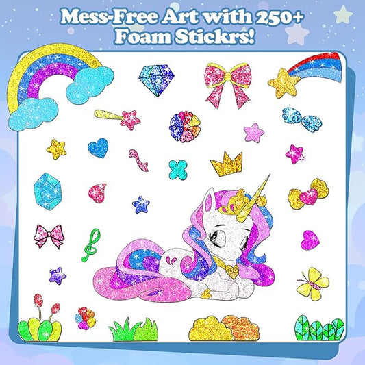 ManeFoodou Foil Fun - Unicorn No Mess Art for Kids, Craft Kits & Supplies, DIY Creative Activity, Travel Toys, Birthday Gifts for Ages 4, 5, 6, 7-12 (Unicorn)