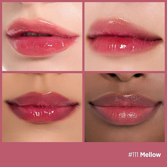 Laka Fruity Glam Tint, 4.5g/0.15oz, Glowing Lip Stain with Wide Color Spectrum, Hydrating & Lightweight Texture, Long-Lasting Bold Stain, Non-Sticky, Vegan, K-Beauty (#111 Mellow)