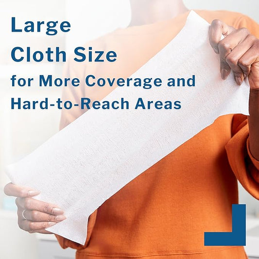 McKesson Washcloth Wipes for Adults, Unscented (3 Pack, 144 Washcloths) Disposable Wash Cloths for Body - Fragrance-Free No-Rinse Formula - Good for Incontinence and Elderly - 48 Wipes Per Pack