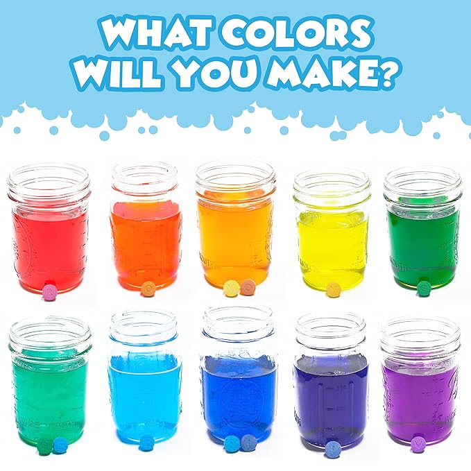 Tub Works Bath Color Tablets for Kids, 150 Count | Nontoxic & Fragrance-Free | Fizzy & Vivid Bath Color Tablets Create Fun Bath Colors | 7 Colored Water Tablets for Variety | BathBombs for Kids Bath