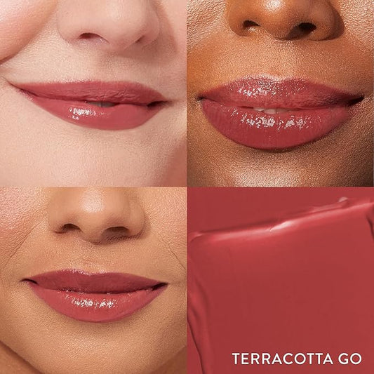 LAURA GELLER NEW YORK Jelly Balm Moisturizing Tinted Lip Balm - Terracotta Go - Hydrating Vitamin E - Semi-Shine Finish