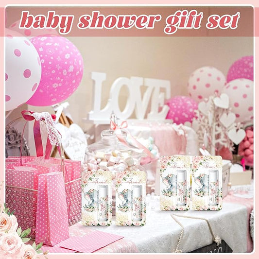 30 Pack Christmas Pink Elephant Party Baby Shower Games Prizes Bulk Lip Balms Little Peanut Party Gifts for Winners Boy Girls Gender Reveal Favors Decor Baby Shower Souvenirs Stocking Stuffers