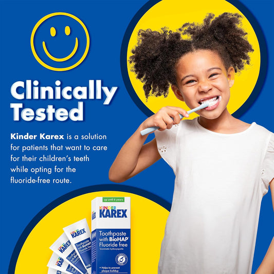 Kinder Karex Hydroxyapatite Kids Toddler Toothpaste I Fluoride Free I Clinically Tested I 2.3 oz (Pack of 3)