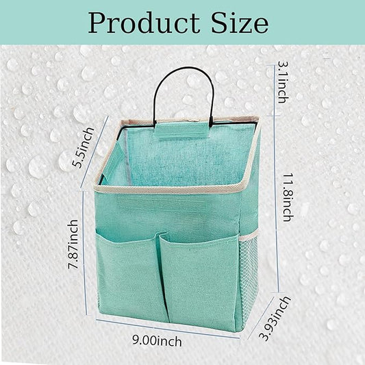 2pcs Wall Hanging Storage Bag,Wall Hanging Organizer Bags with Pockets, Wall Organizer Storage for Dormitory Bathroom Bedroom Kitchen(Green)