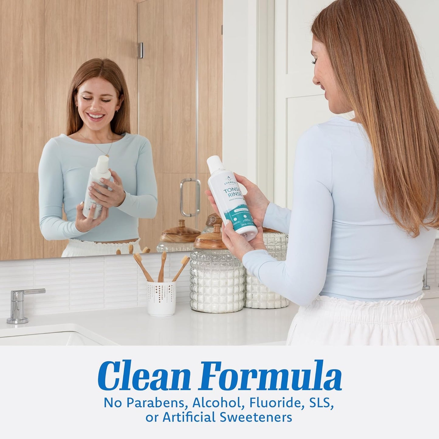 Everest Mouth Wash & Tonsil Stone Remover – Natural Mouthwash or Oral Rinse Liquid to Help Soothe Tonsils, Fight Bad Breath, & Relieve Dry Mouth – Paraben & Alcohol Free Treatment, Spearmint