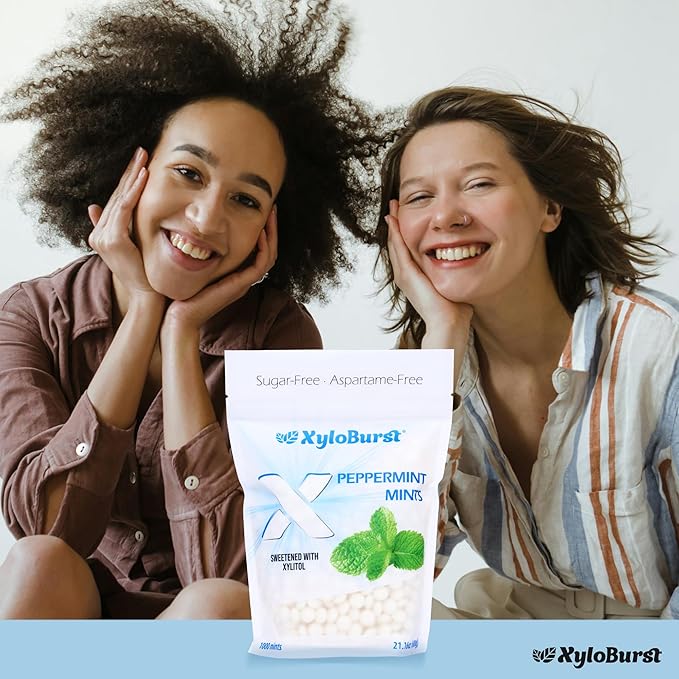 Xyloburst - Xylitol Mints | Sugar Free Breath Mints for Oral Health | Gluten Free, Vegan, Keto Friendly | Aspartame Free Mints | Peppermint | 275 Count (Pack of 2)