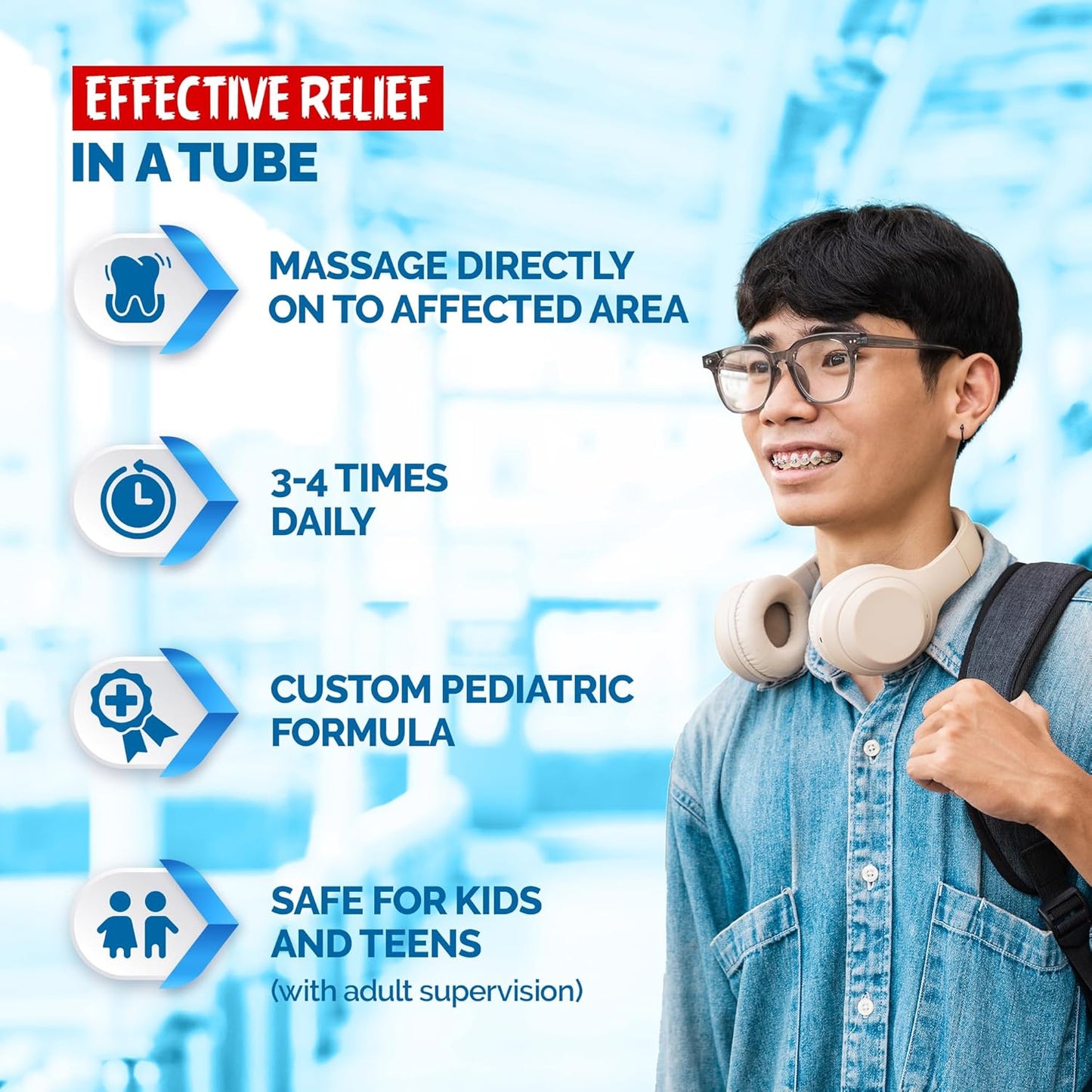 Gengigel Teen Hyaluronic Acid Oral Gel for Mouth & Gum Discomfort (15 ml), Soothes Irritation, Promotes Natural Healing & Protects Delicate Oral Tissue, No Paraben or SLS, Vegan & Kosher