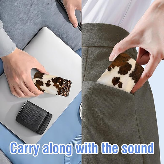 Portable Dental Floss Case, Refillable Cute Travel Floss Dispenser for Men & Women, Pocket Travel Floss Picks Case for Purse, Backpack, Bag Brown Cowhide Print