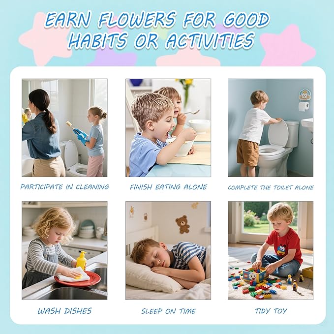 Magnetic Reward Jar for Kids Reward Jar System,Personalized Reward Jars for incentivizing Behavior in Students and Children. Classroom Board Behavior Management Home Reward Jar for Boys Girls(Flower)