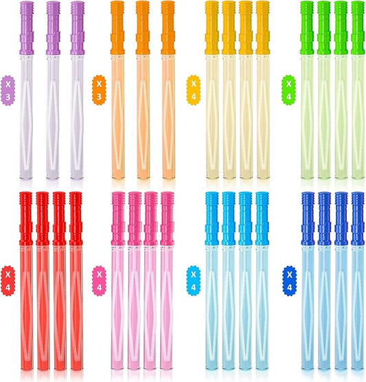 Inscraft 30 Pack 14’’ Big Bubble Wands, 8 Colors 1 hole wands x30 for Summer Toy, Outdoor/Indoor Activity, Easter, Birthday, Graduation, Bubbles Party Favors for Kids