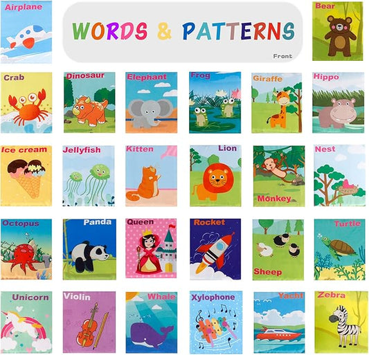 Mini Tudou 26 PCS Baby Soft Alphabet Cards, ABC Learning Flash Cards with Storage Bag, Washable Soft Letter Early Educational Toy for Babies Infants Toddlers Boys and Girls 0 1 2 3 Years Old