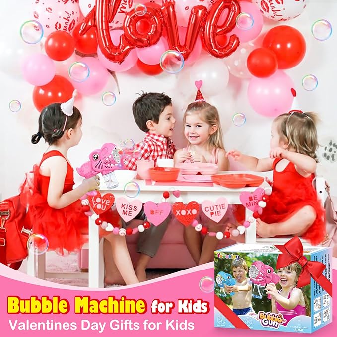 3 Pack Bubble Mahine Gun - Dinosaur Bubbles Blower with LED Light Outdoor Toys for Ages 4-6 Boys Girls Gift for 3 4 5 6 7 8 Year Old Kids Easter Basket Stuffers Valentine Birthday (Green+Blue+Pink)