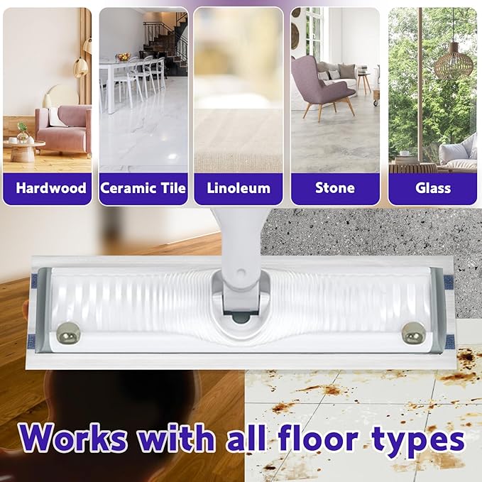 12 Count Disposable Mop Pad Replacement for Swiffer WetJet Spray Mop, Extra Strong Dirt Locking and Water Absorbent, Powerful Stain Removal Effortlessly Cleans Hardwood, Tile and Laminate Floors