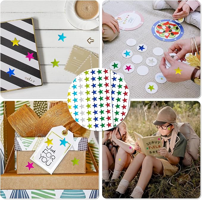 REGELETO 2800 Pack 0.6" Foil Star Stickers for Kids Reward, Foil Metallic Star Stickers for Incentive Chart,Student Planner and School Classroom Teacher Supplies or DIY (35 Sheets)
