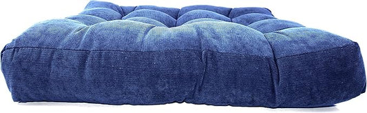 LANITI 24” Inch Extra Large Floor Cushions Tufted Floor Pillow for Adults Square Meditation Ultimate Comfort Oversized Pillows for Floor Cushion (Navy)