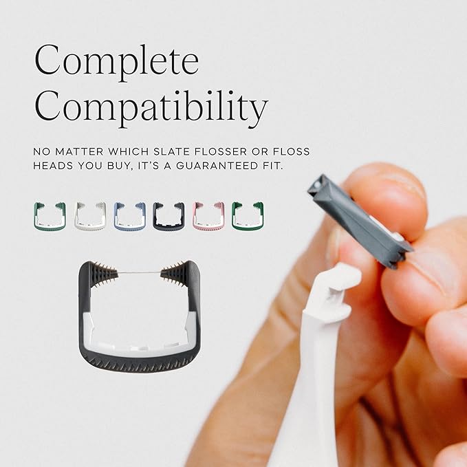 Slate Electric Flosser - Orthodontic Set | 3-in-1 Dentist-Invented with Reusable Floss Heads, Gum Brushes & Tongue Scraper | More Effective Than String or Water Floss