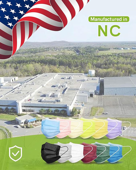 FriCARE Disposable Face Masks, 3-Ply ASTM Level 3 Medical Grade, FSA/HSA Eligible, Breathable & Comfortable for Allergy/Sun Protection, 50 Pack Cream