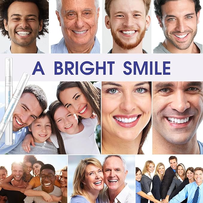 Teeth Whitening Pen, Teeth Whitener Kit Tooth Whitening Pen Gel Effective for Professionally Stain Removal, Painless, Low Sensitivity(Pack of 2)