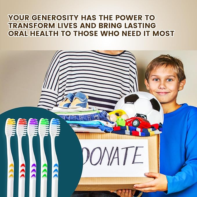 Navona 300 PCS Premium Individually Wrapped Bulk Toothbrush Pack, Disposable Toothbrushes, Kids Toothbrush, Medium Soft Bristle Toothbrushes, Ergonomics Handle, Perfect for Travel Hotel Donation