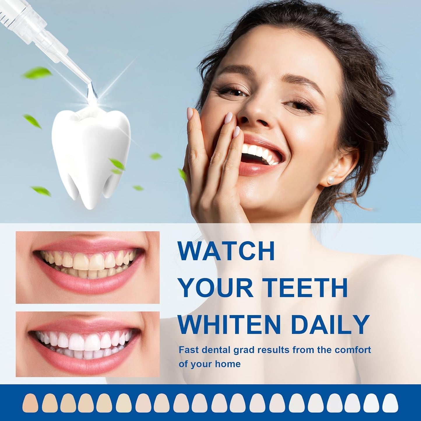 LUCKIN SMILE 10 * 3ML Teeth Whitening Gel Refill, 44% Carbamide Peroxide Suitable for Sensitive Teeth Whitening, 60 Whitening Treatments, Teeth Whiteners Used in Conjunction with Teeth Whitening Kit