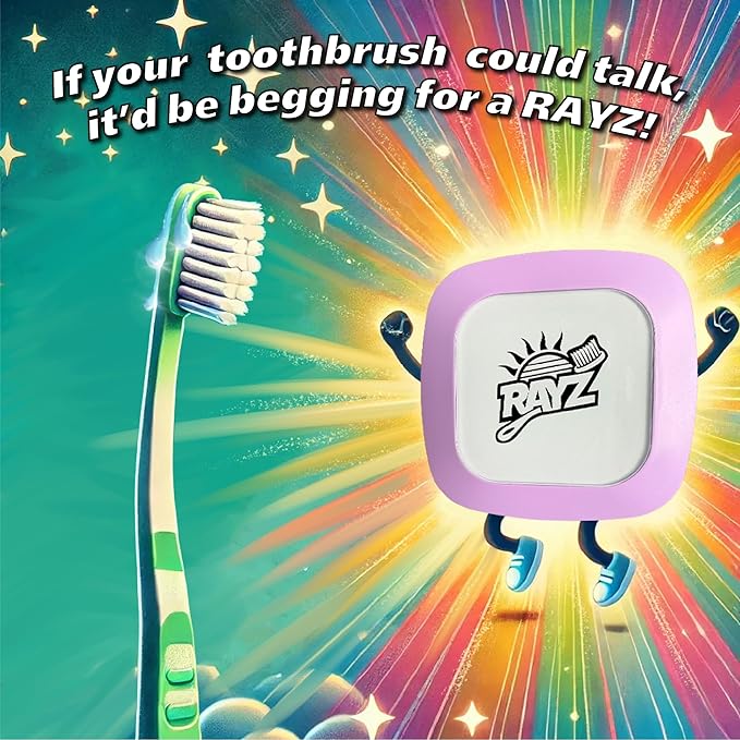 Rayz UV-C Toothbrush Sanitizer | Portable & Rechargeable | 99.9% Sanitization in 3 Minutes | Wall Mountable, Travel-Friendly & TSA-Approved (Lavender)