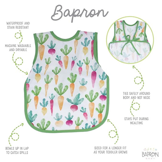 BapronBaby Farm Produce Bapron - No Neck Tie Safer Bib for Baby & Toddler - Soft Waterproof Stain Resistant - Machine Washable - Sz Baby/Toddler 6m-3T