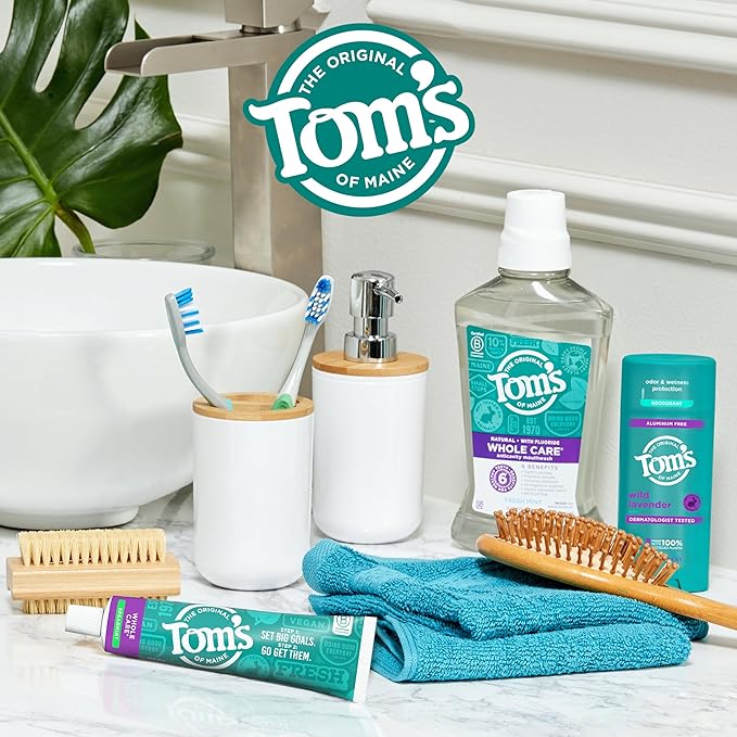 Tom's of Maine Whole Care Natural Toothpaste with Fluoride, Spearmint, 4 Ounce (Pack of 3), (Packaging May Vary)