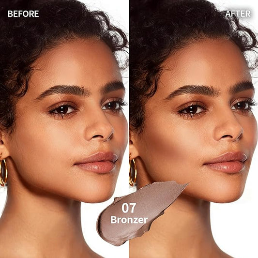 Cream Contour Stick, Cool Toned Contour & Sculpt Stick for Natural Sculpted Face Makeup, Creamy Texture & Non Cakey, Long Lasting Cream Bronzer Stick, Buildable & Highly Pigmented (07 Bronzer)