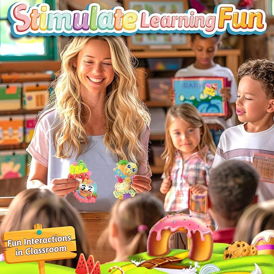 HORIECHALY 240 Pcs 3D Large Food Scratch and Sniff Stickers, Motivational Reward Scented Sticker for Kids & Teachers, Smelly Stickers for Classroom, Birthday, Student Party, School